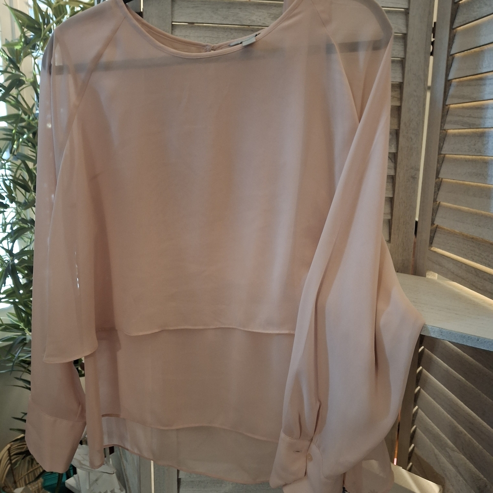 Elegant Pink Chiffon Blouse